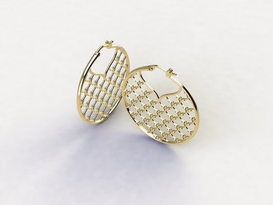 La Fleur Window Grate Hoop Earrings