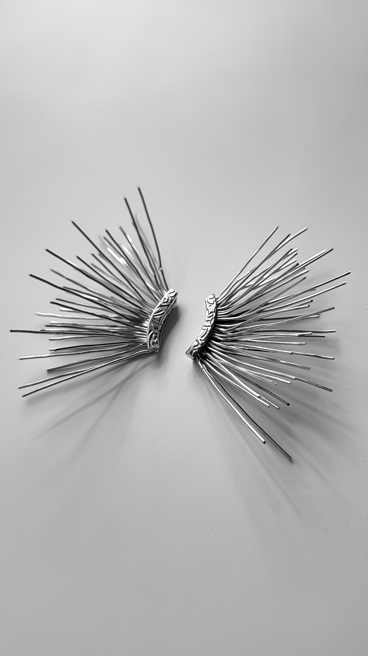 Spiked Urchin Earrings in Sterling Silver