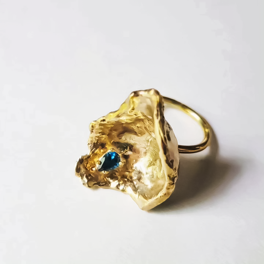 Abstract Ring with London Blue Topaz