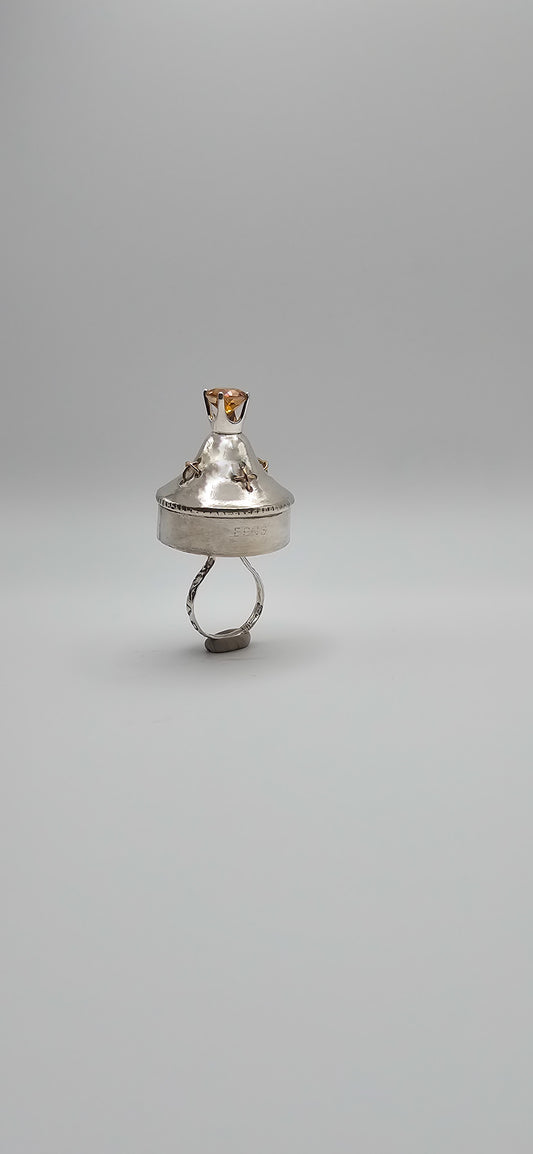 Pepper Top Ring in Sterling; Mystic Topaz