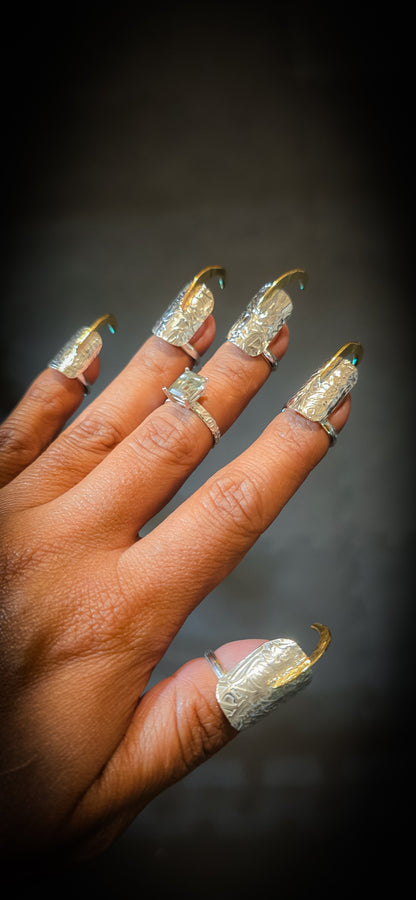 Claw Nail Ring in Sterling Silver
