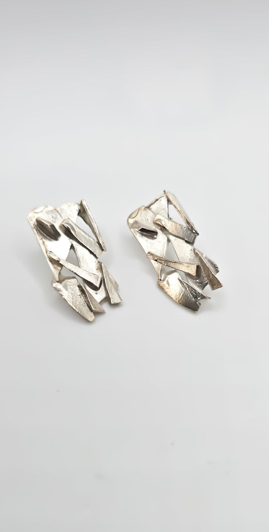 Shattered Earrings in Sterling Silver