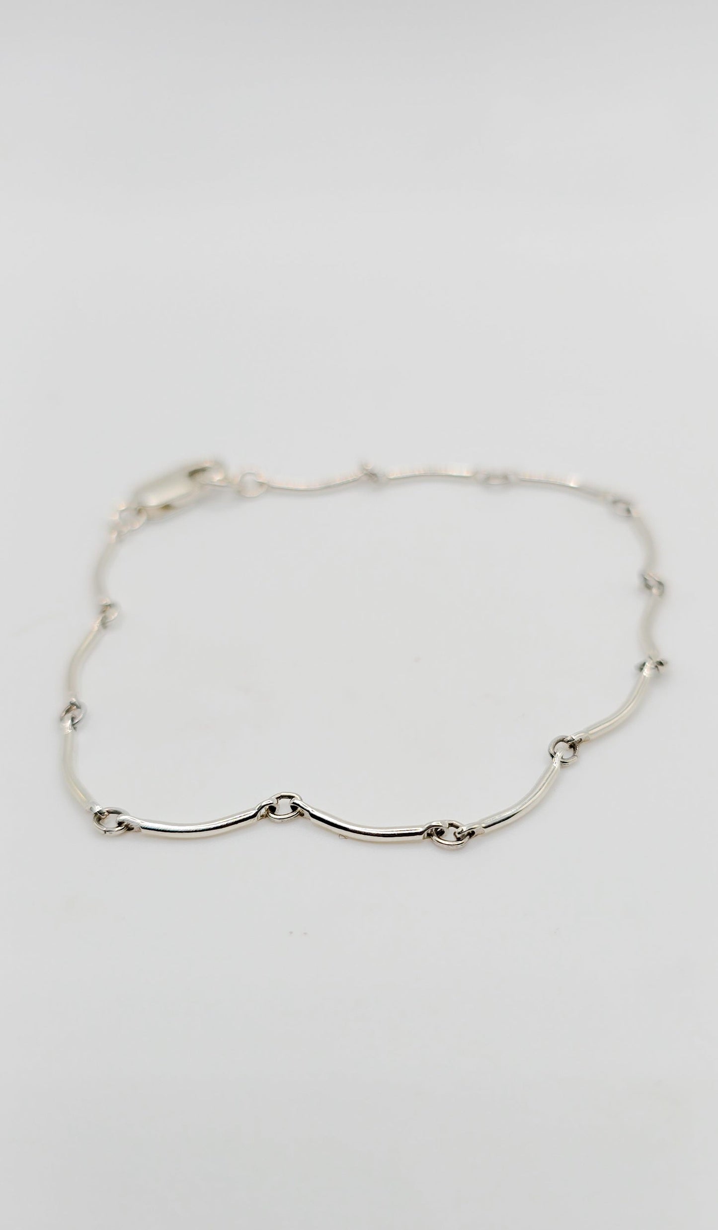 Wave Link Bracelet in Sterling Silver