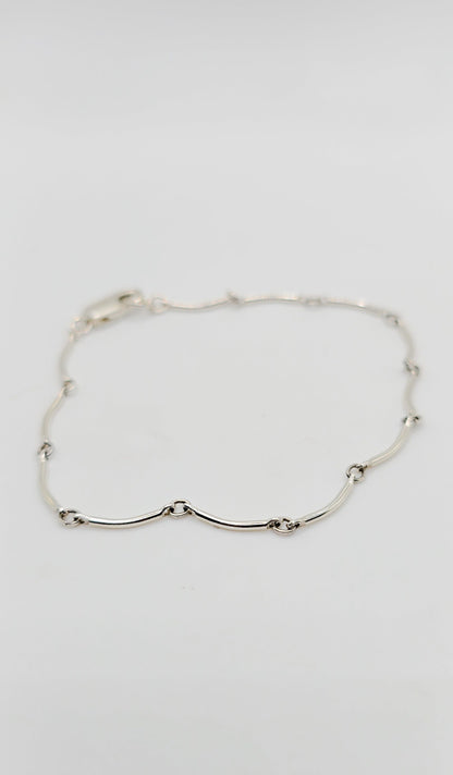 Wave Link Bracelet in Sterling Silver