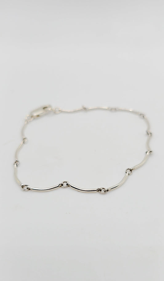 Wave Link Bracelet in Sterling Silver