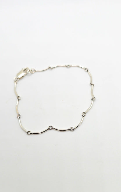 Wave Link Bracelet in Sterling Silver