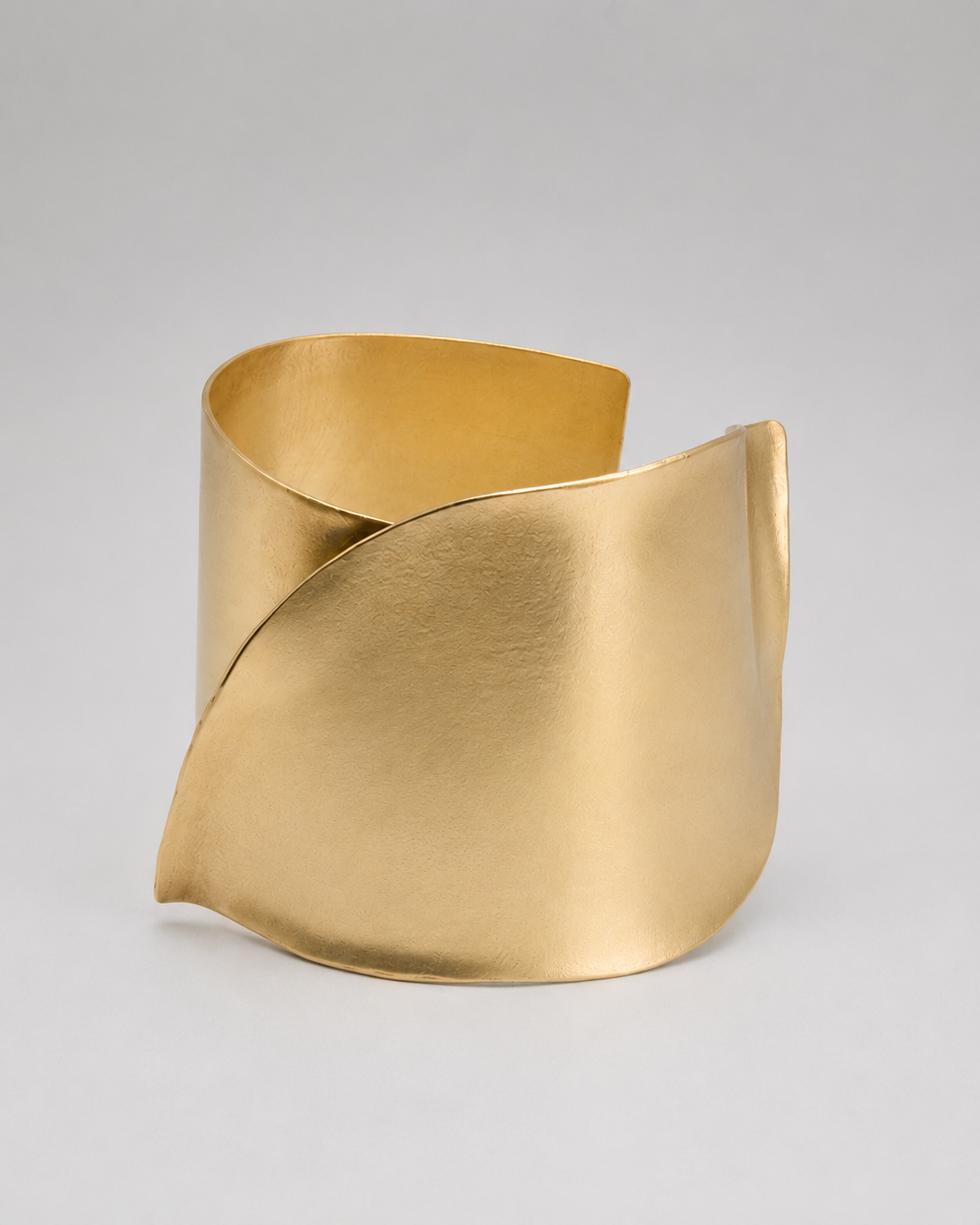 3" Handcrafted Brass Cuff Bracelet | Sculptural Gold Finish
