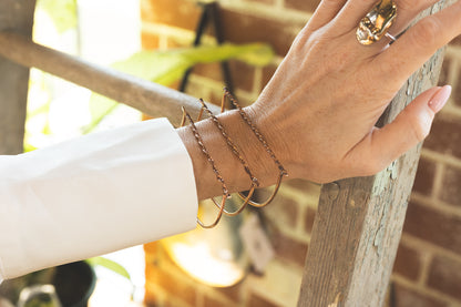 Hand Forged Twisted Bangle Bracelets Set of 3