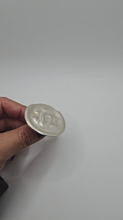 1905 Silver Spoon Ring- Textured & Sculptural Statement Jewelry- Under Impact Series