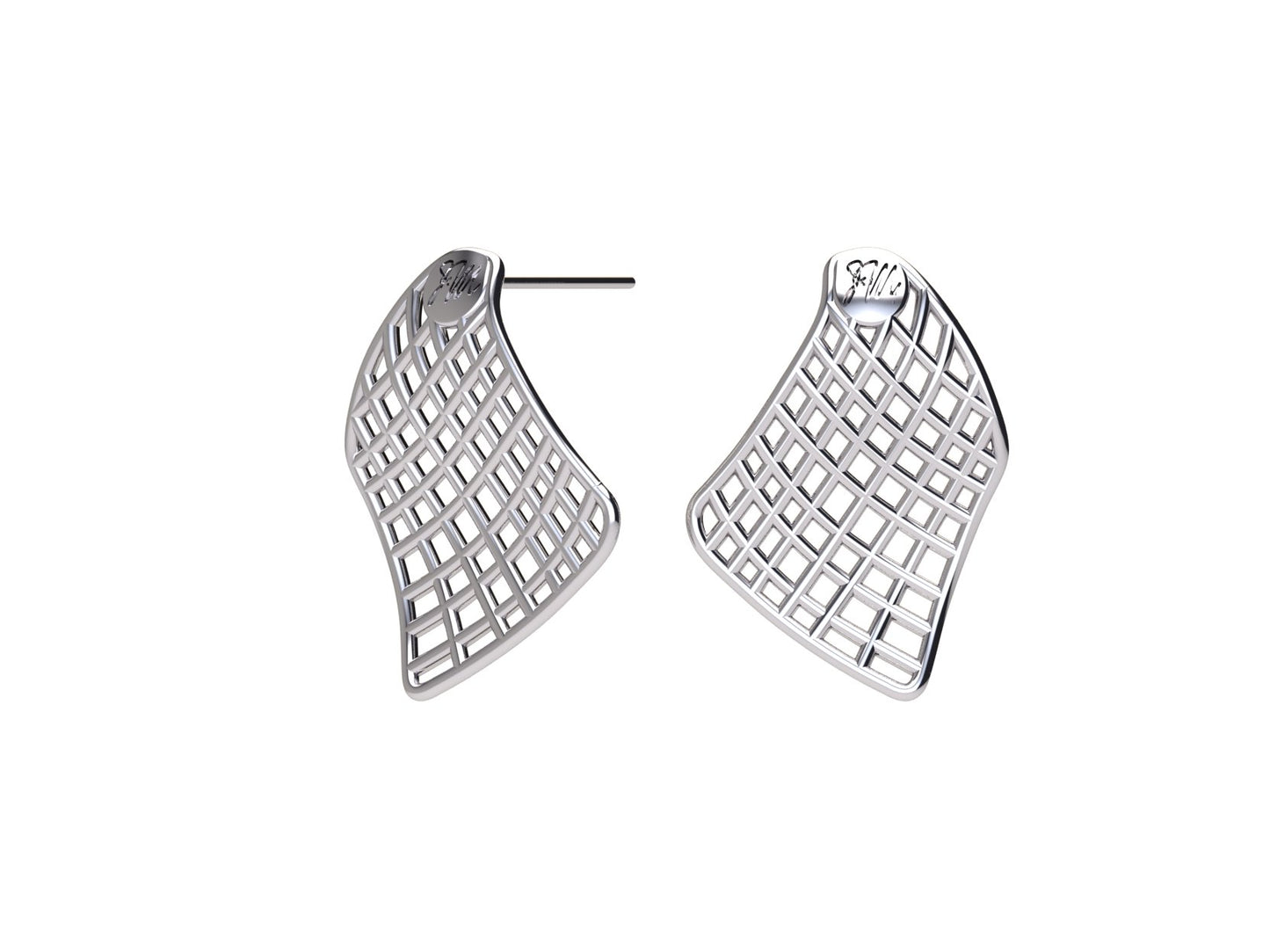 Mesh Earrings in Sterling Silver