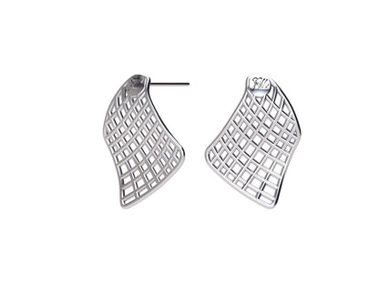 Mesh Earrings in Sterling Silver