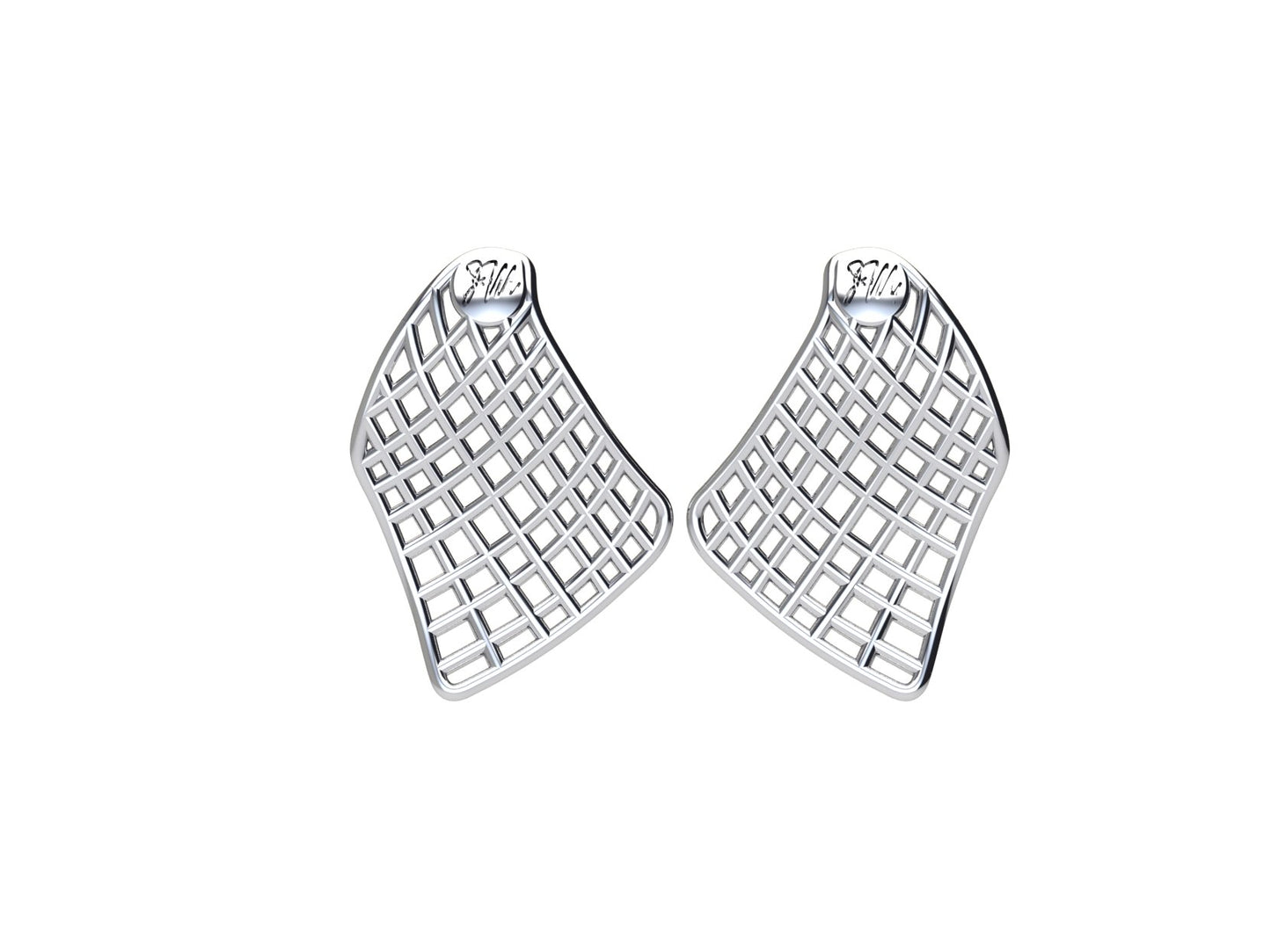 Mesh Earrings in Sterling Silver