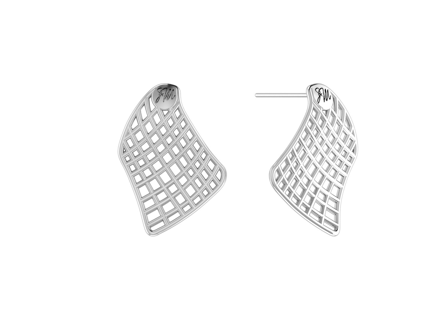 Mesh Earrings in Sterling Silver