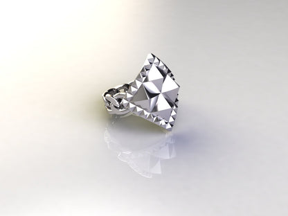 Modern Non Tarnish Silver Studded Ring with 6mm chain band. Available is sizes 5-9