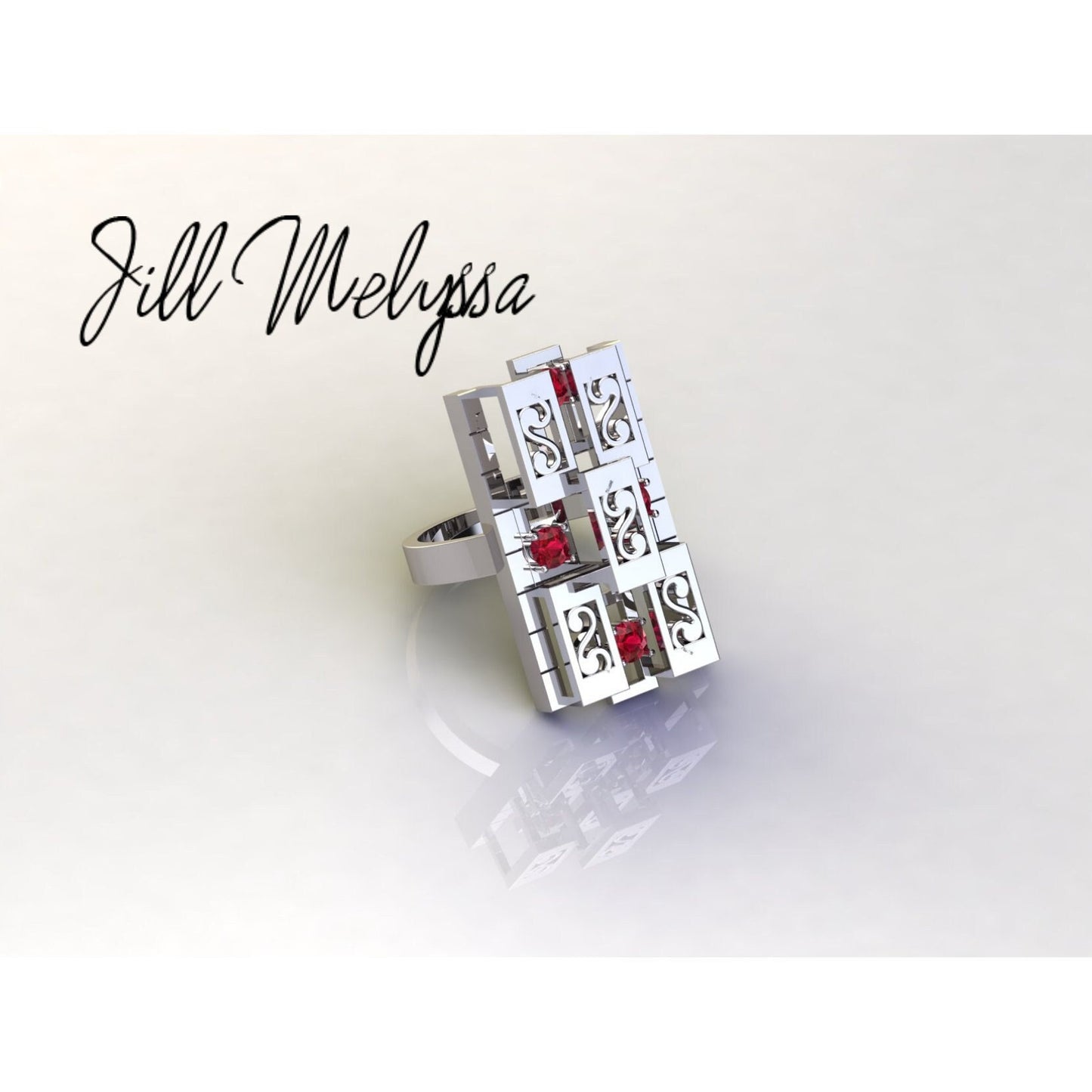 Waldorf layered Cocktail Ring, Sterling Silver