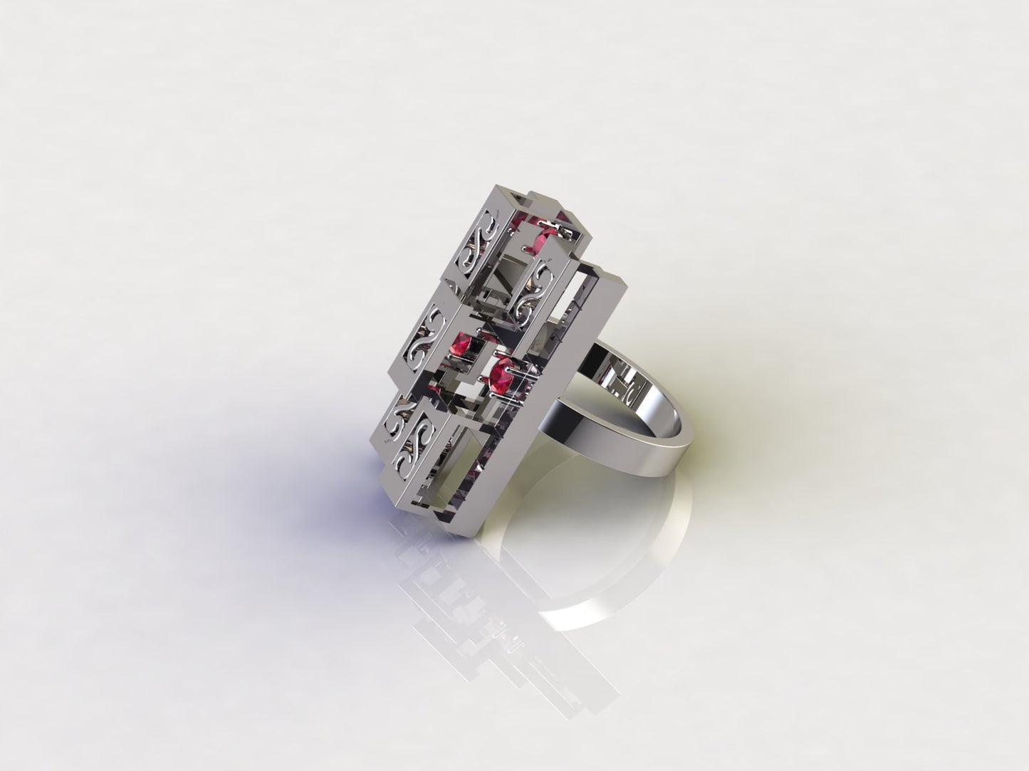 Waldorf layered Cocktail Ring, Sterling Silver