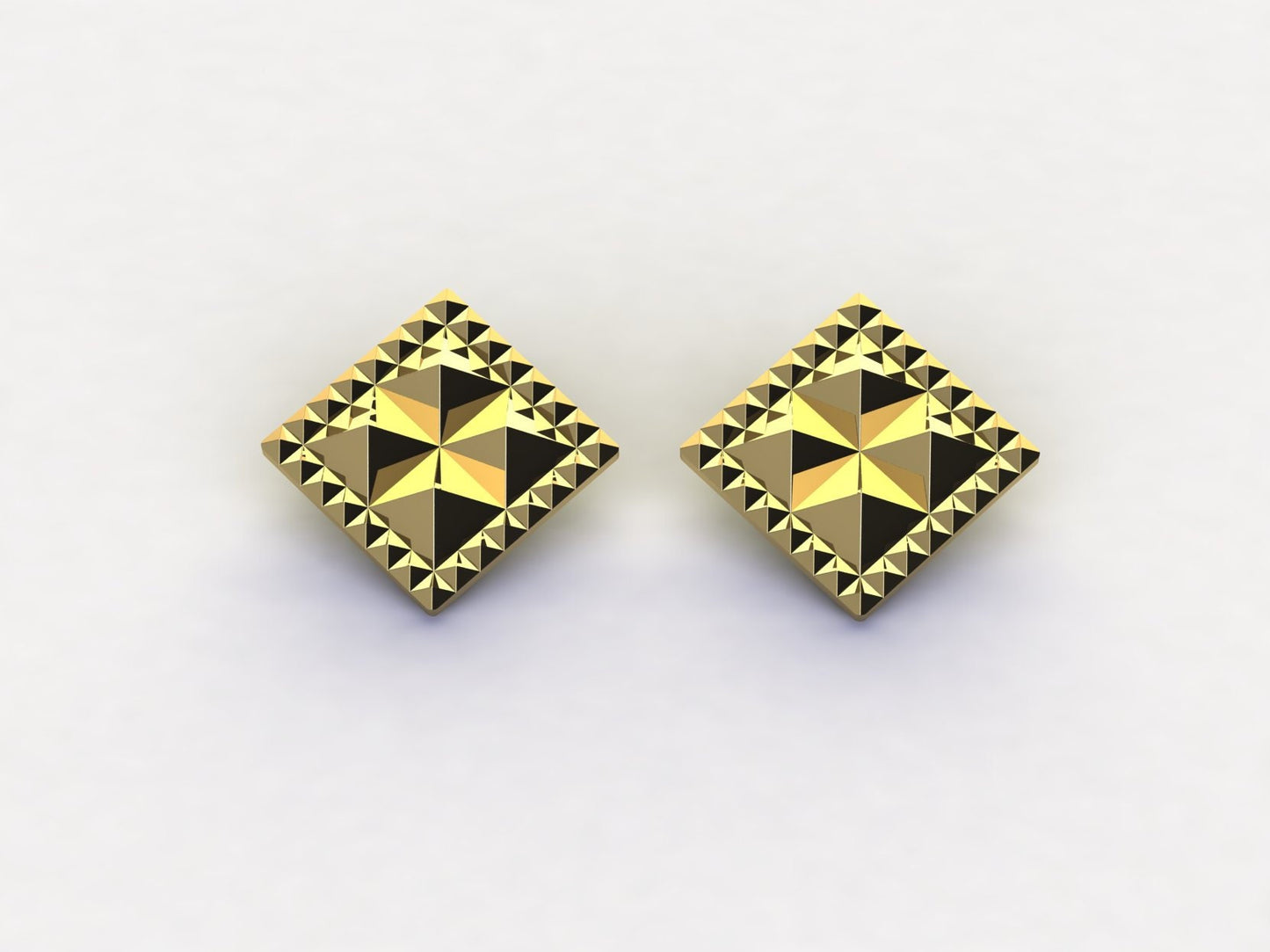 Studded 24k Gold Earrings, 15mm