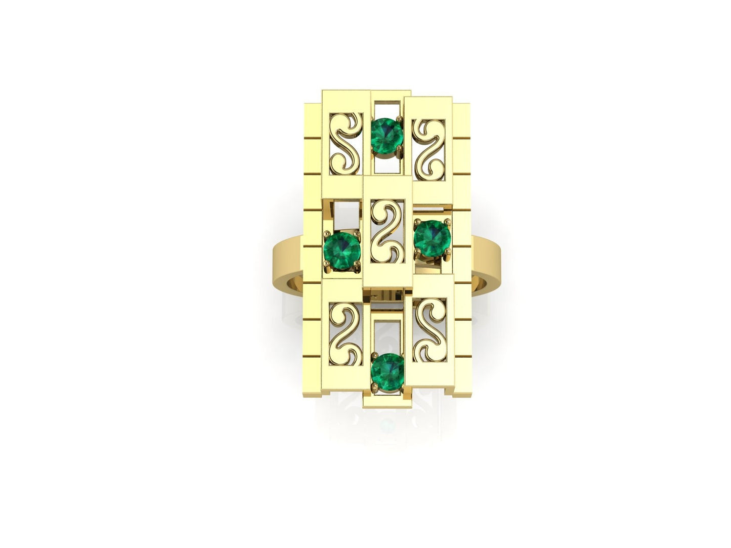 Mary Madeleine Waldorf 24k Gold Cocktail Ring, 24mm