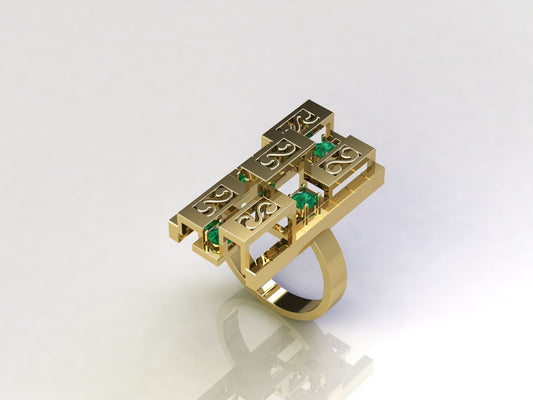 Mary Madeleine Waldorf 24k Gold Cocktail Ring, 24mm