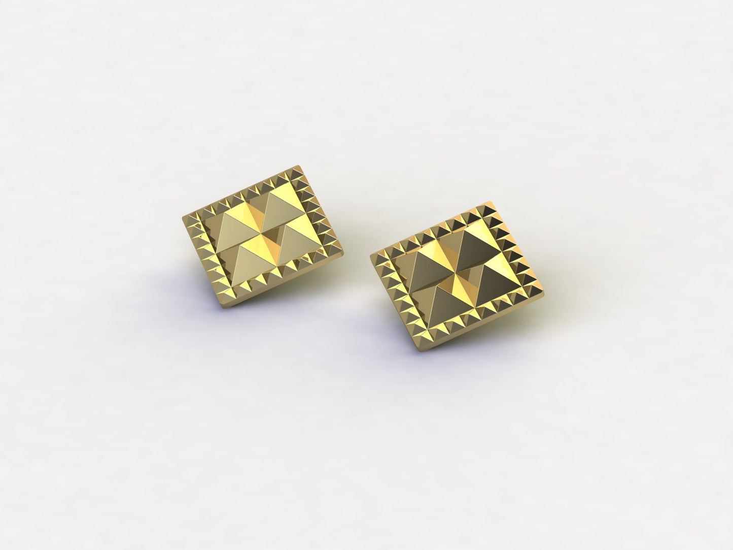 Studded Earrings in 24kt/ Sterling Silver