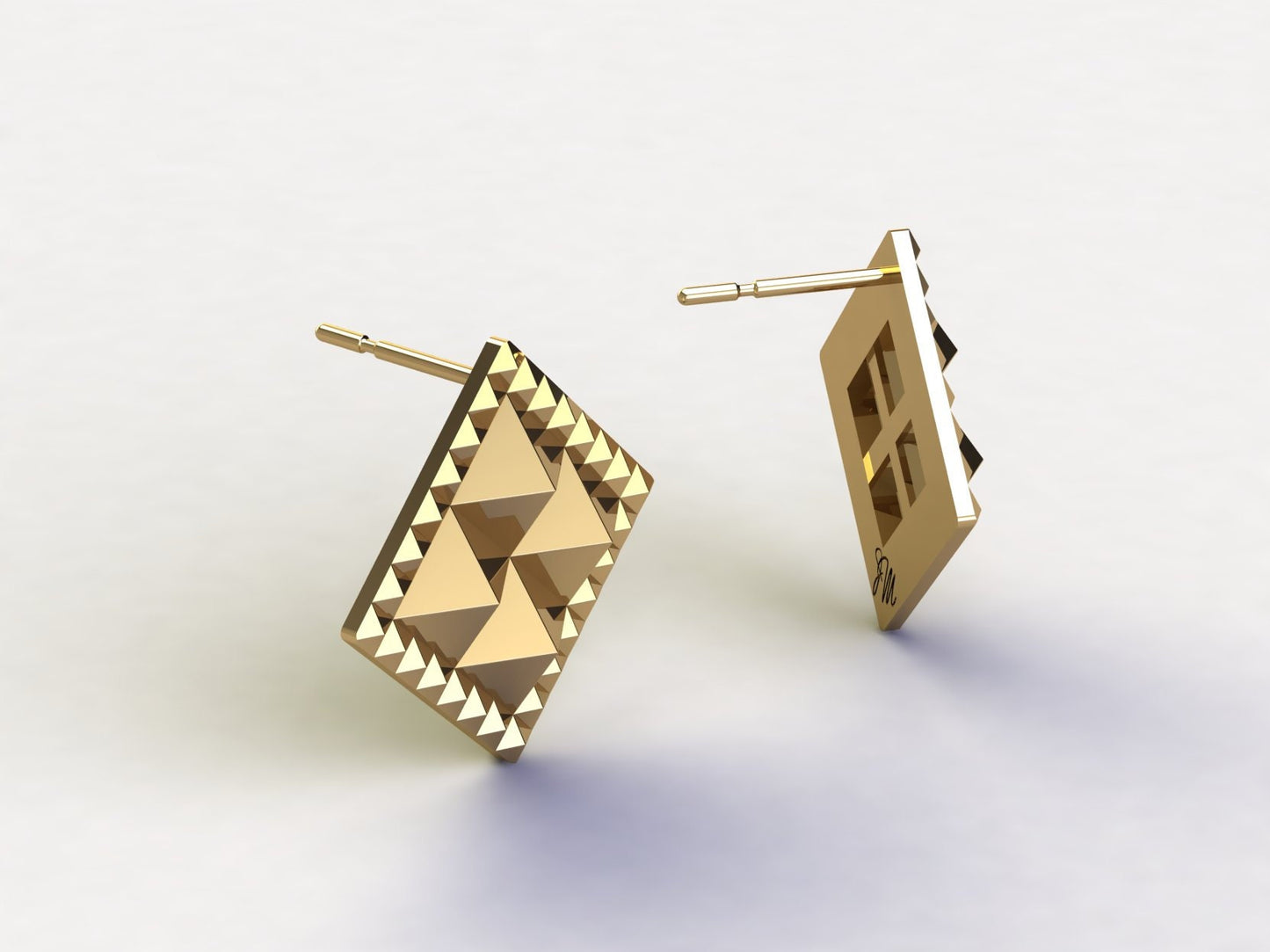 Studded Earrings in 24kt/ Sterling Silver